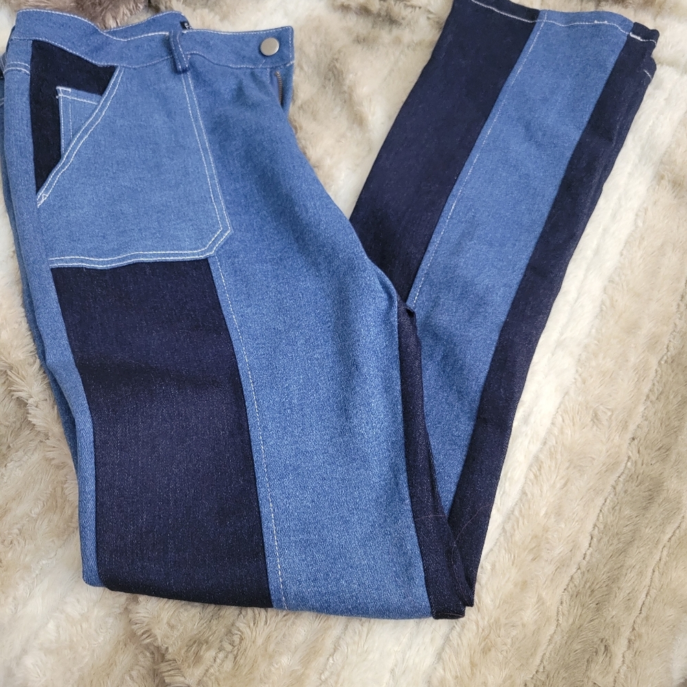 Fashion Nova Patch Work Jeggings Hi Rise